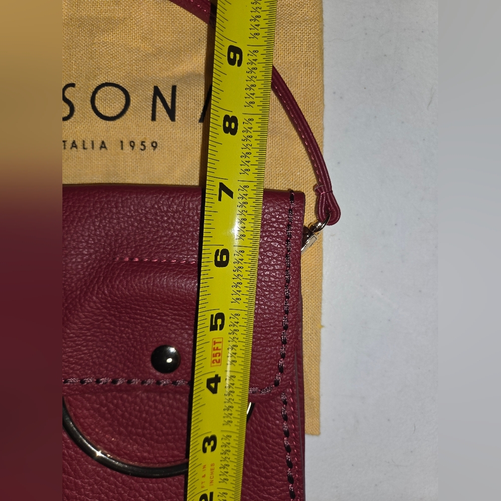 Plinio Visona Crossbody Phone Pouch Bag Red Leather Italy Made New Purse - Picture 4 of 9